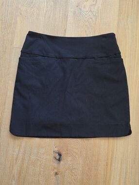 Black Stretch Mini Skirt with Comfort Waistband And Hidden Shorts